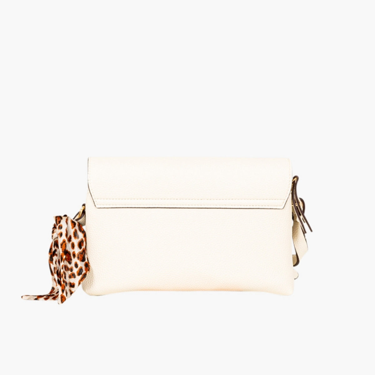 Sac à bandoulière effet grainé écru avec foulard