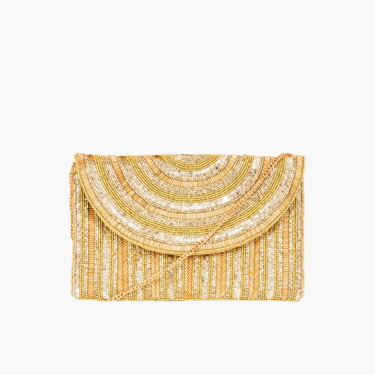 Pochette perlée dorée