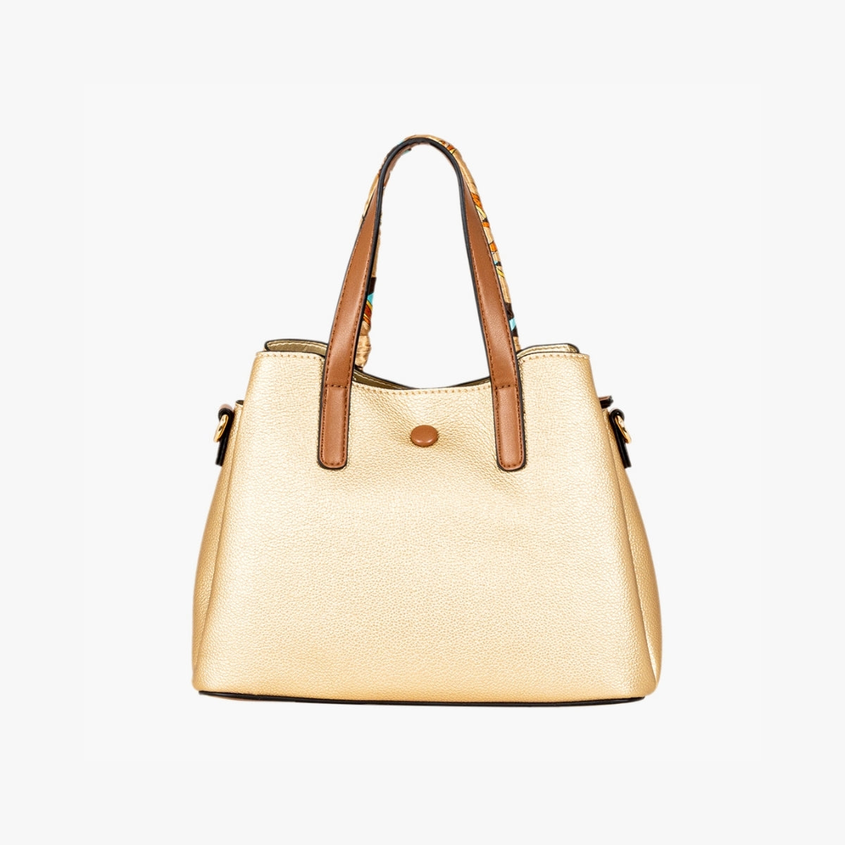 Sac à main effet grainé doré avec foulard