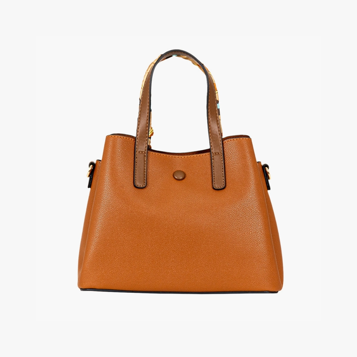 Sac à main effet grainé camel avec foulard