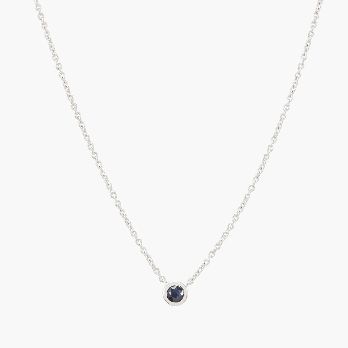 Collier argent 925 serti d'une pierre de Saphir