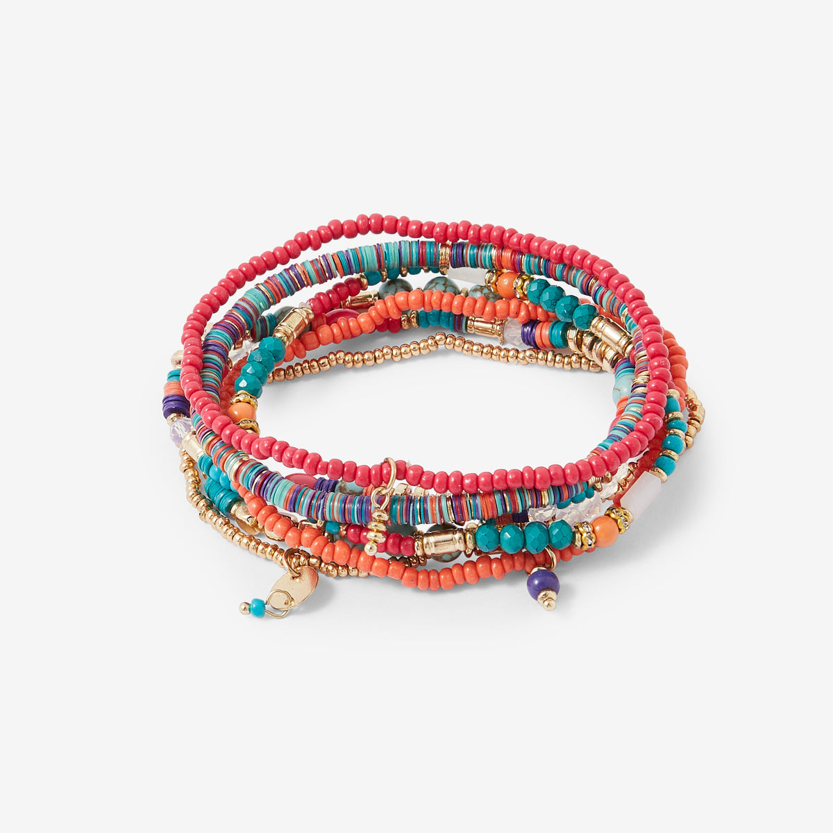 Set x7 bracelets perles fantaisie multicolore