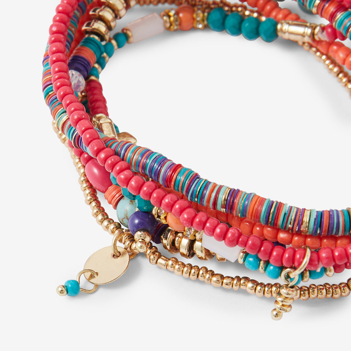 Set x7 bracelets perles fantaisie multicolore
