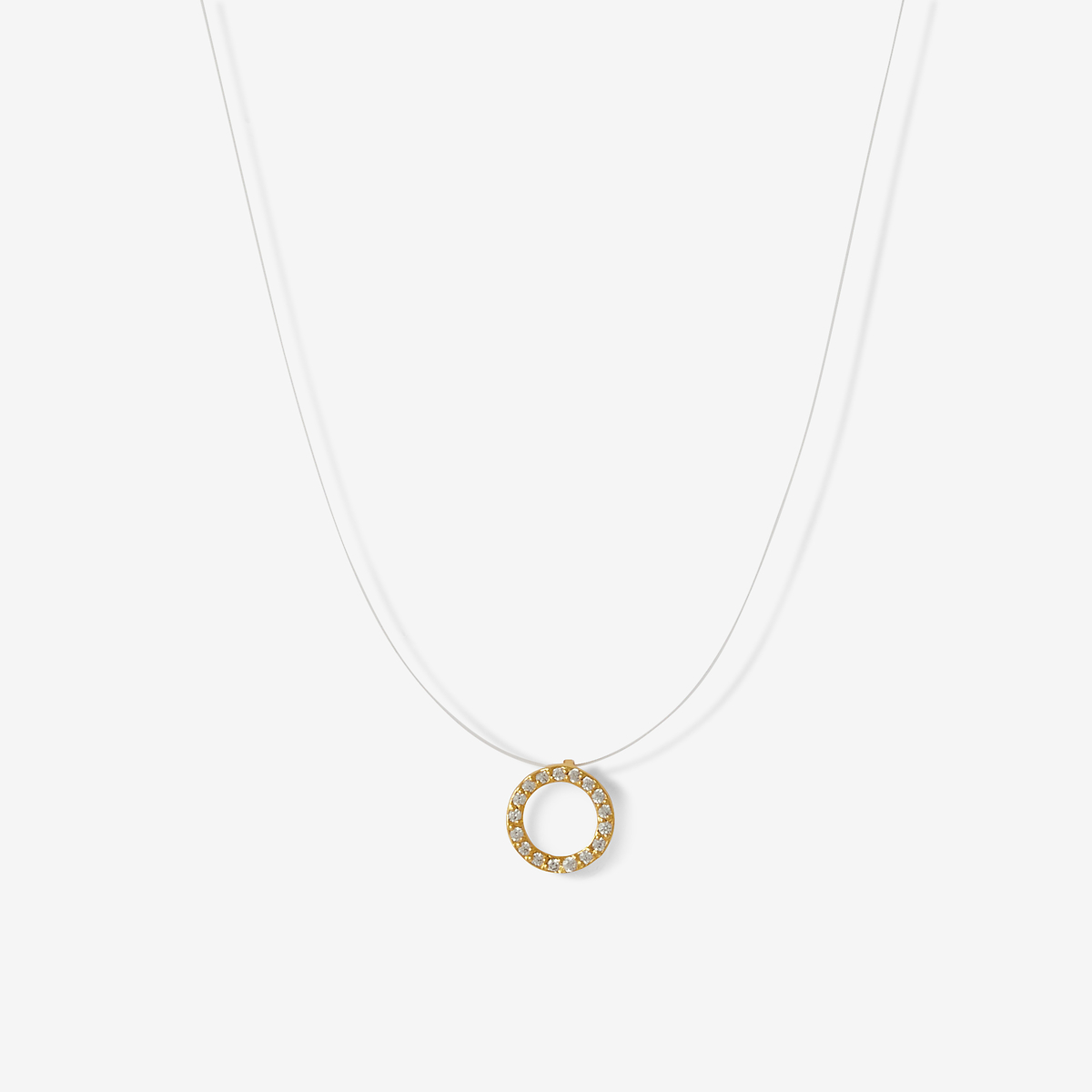 Collier nylon à pendentif en argent garanti et zirconium