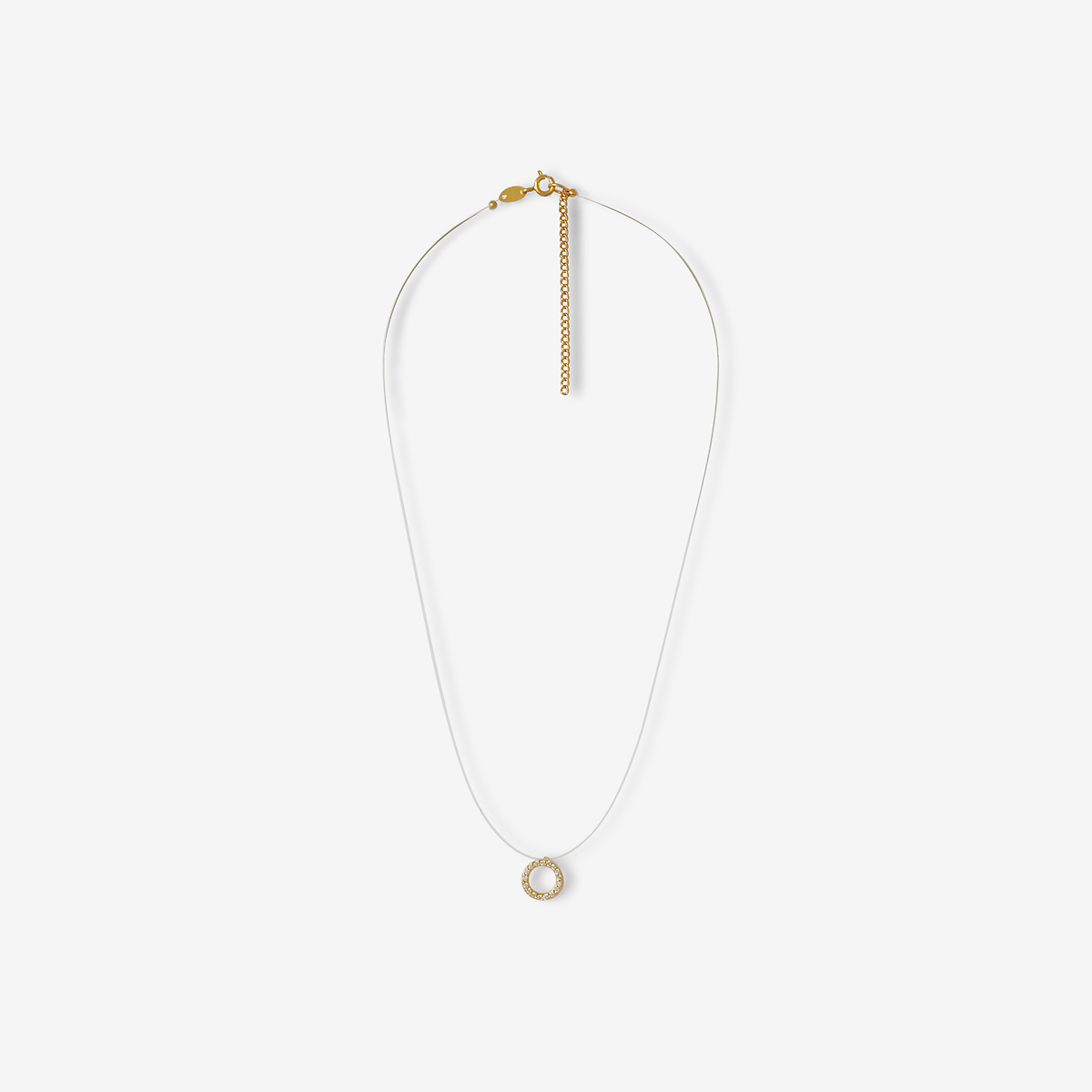 Collier nylon à pendentif en argent garanti et zirconium