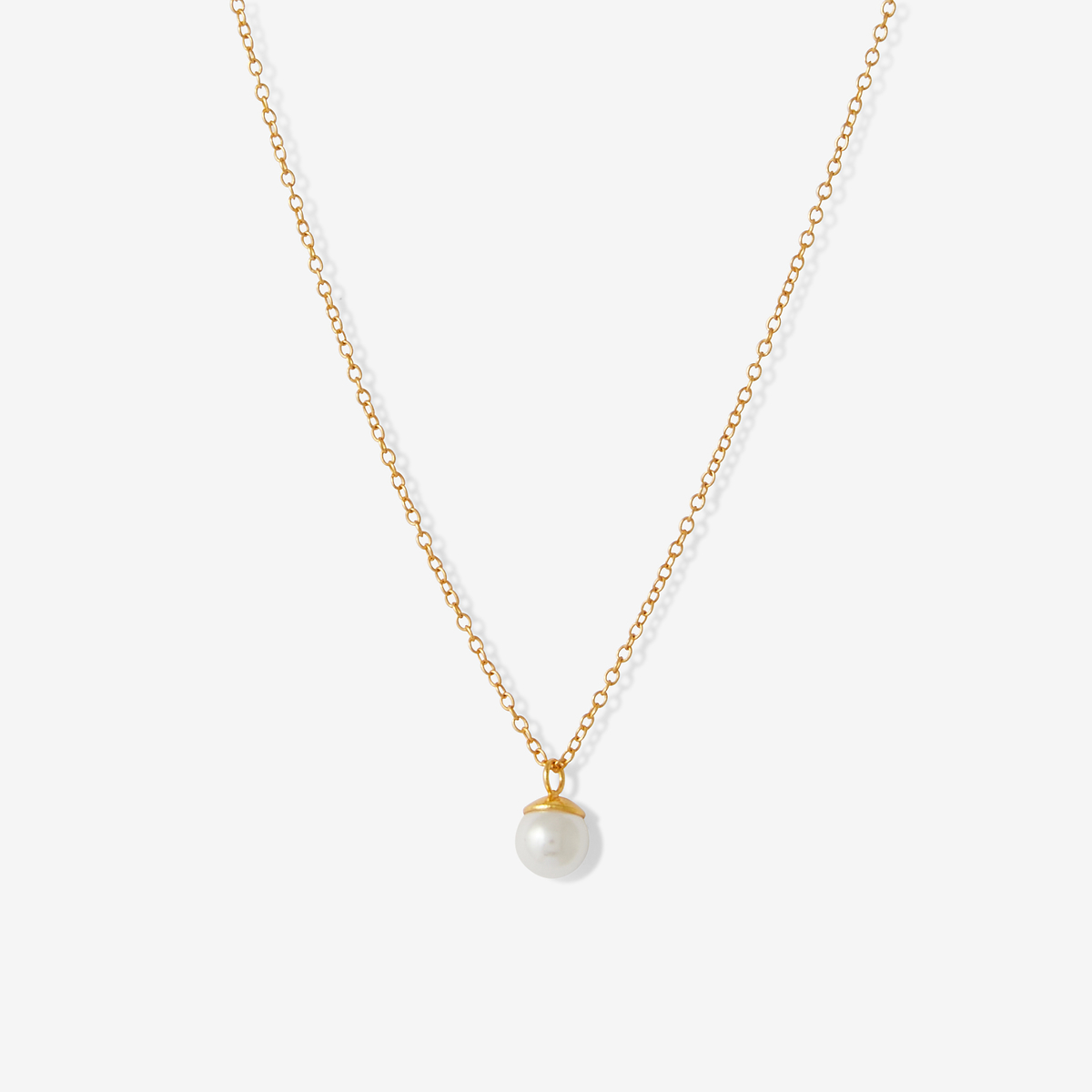 Collier en argent garanti doré à pendentif perle