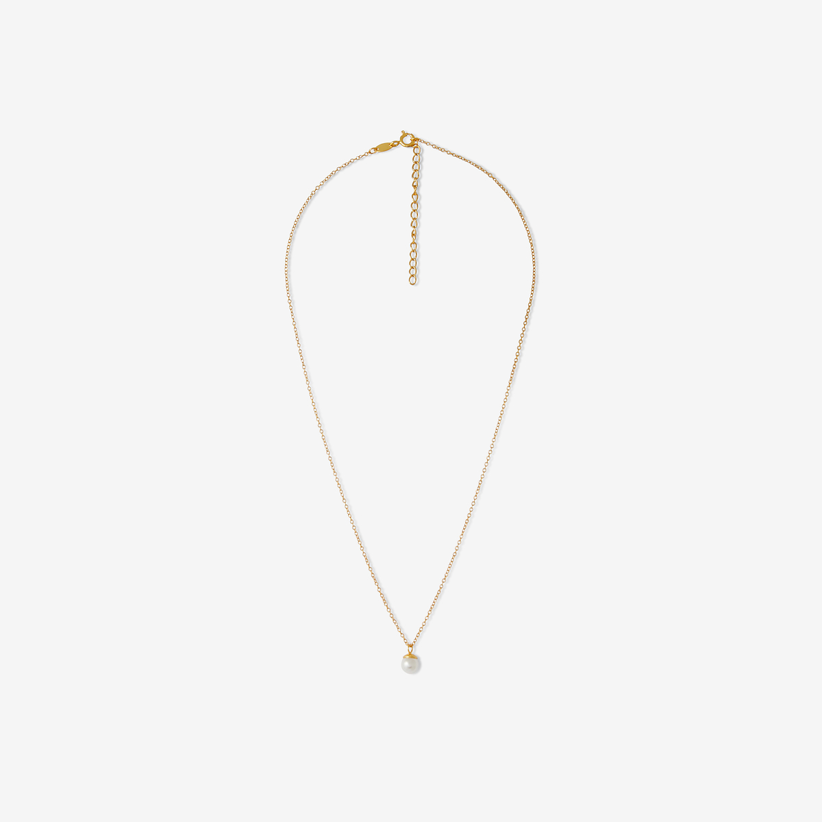 Collier en argent garanti doré à pendentif perle