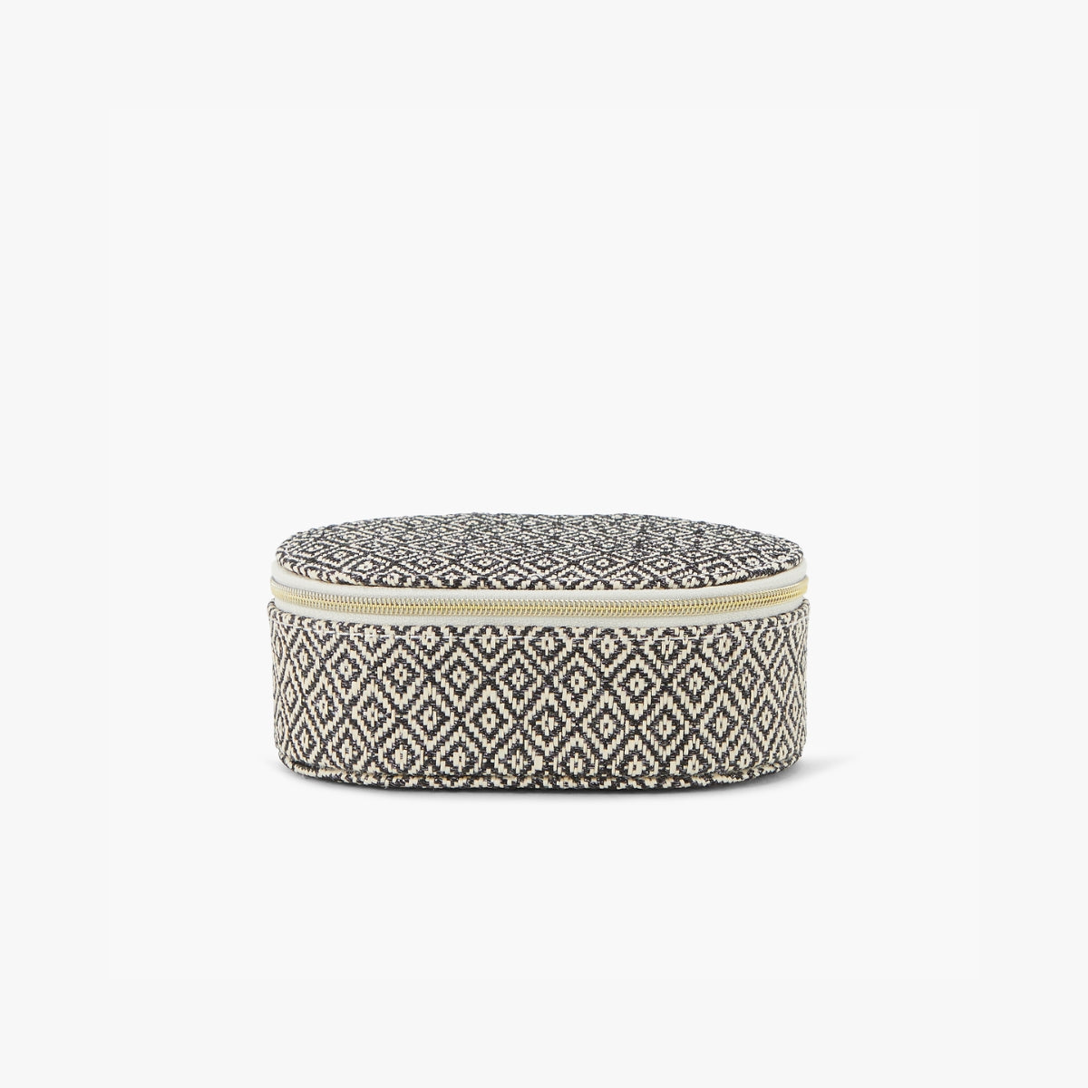 Petite boîte à bijoux ovale motifs géométriques