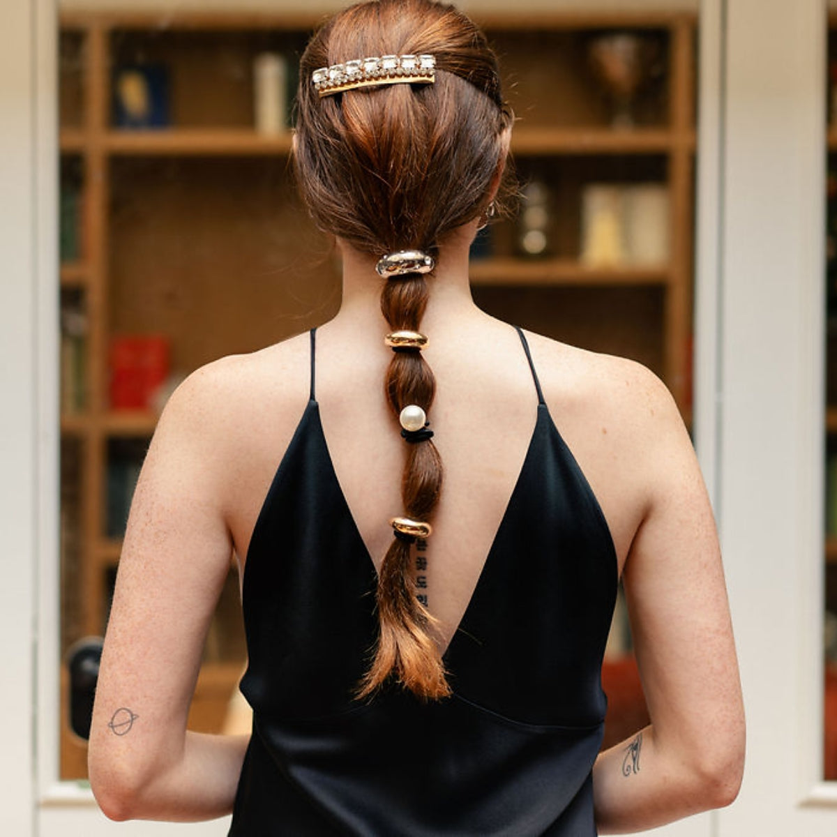 Set de 2 élastiques cheveux avec pièce en métal