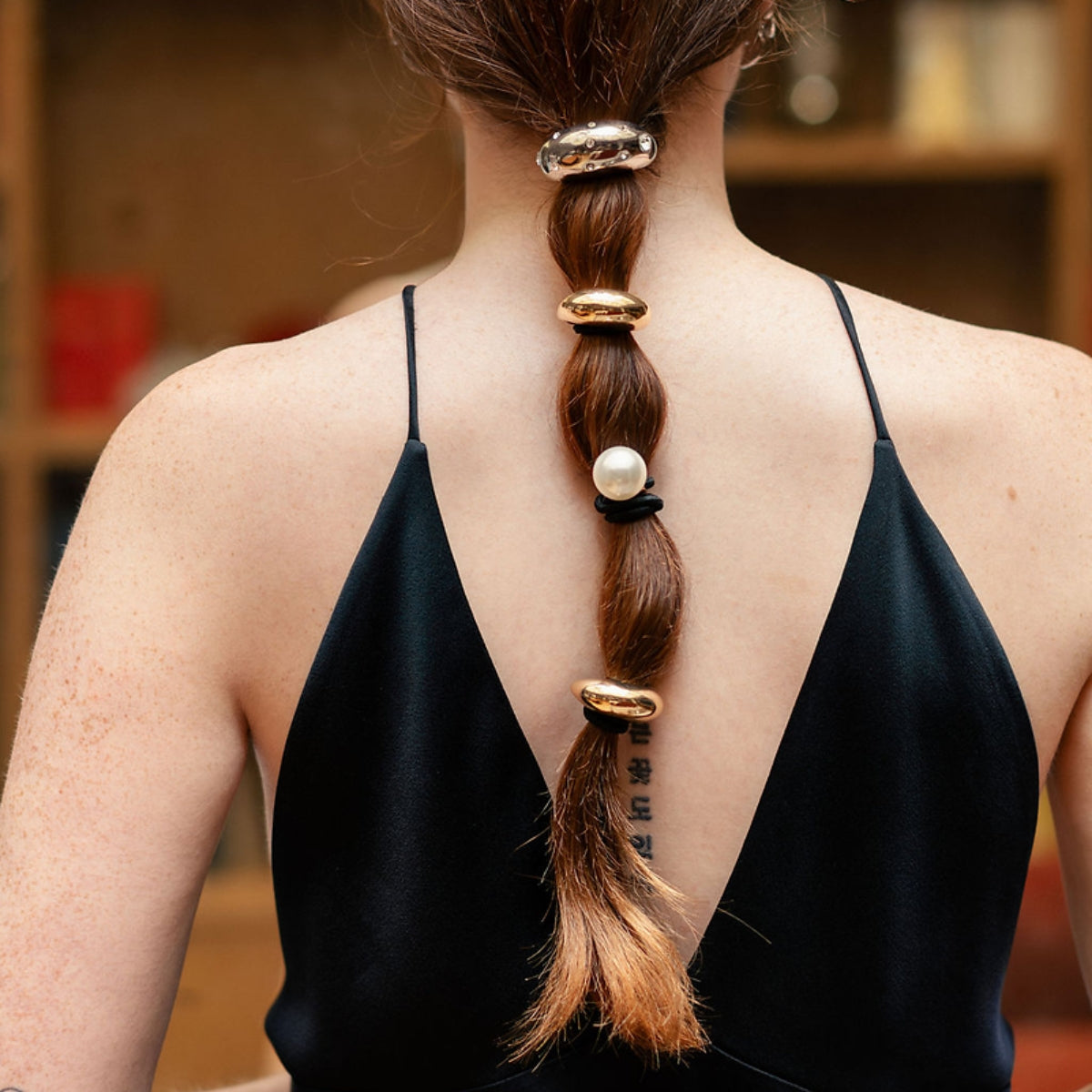 Set de 2 élastiques cheveux avec pièce en métal