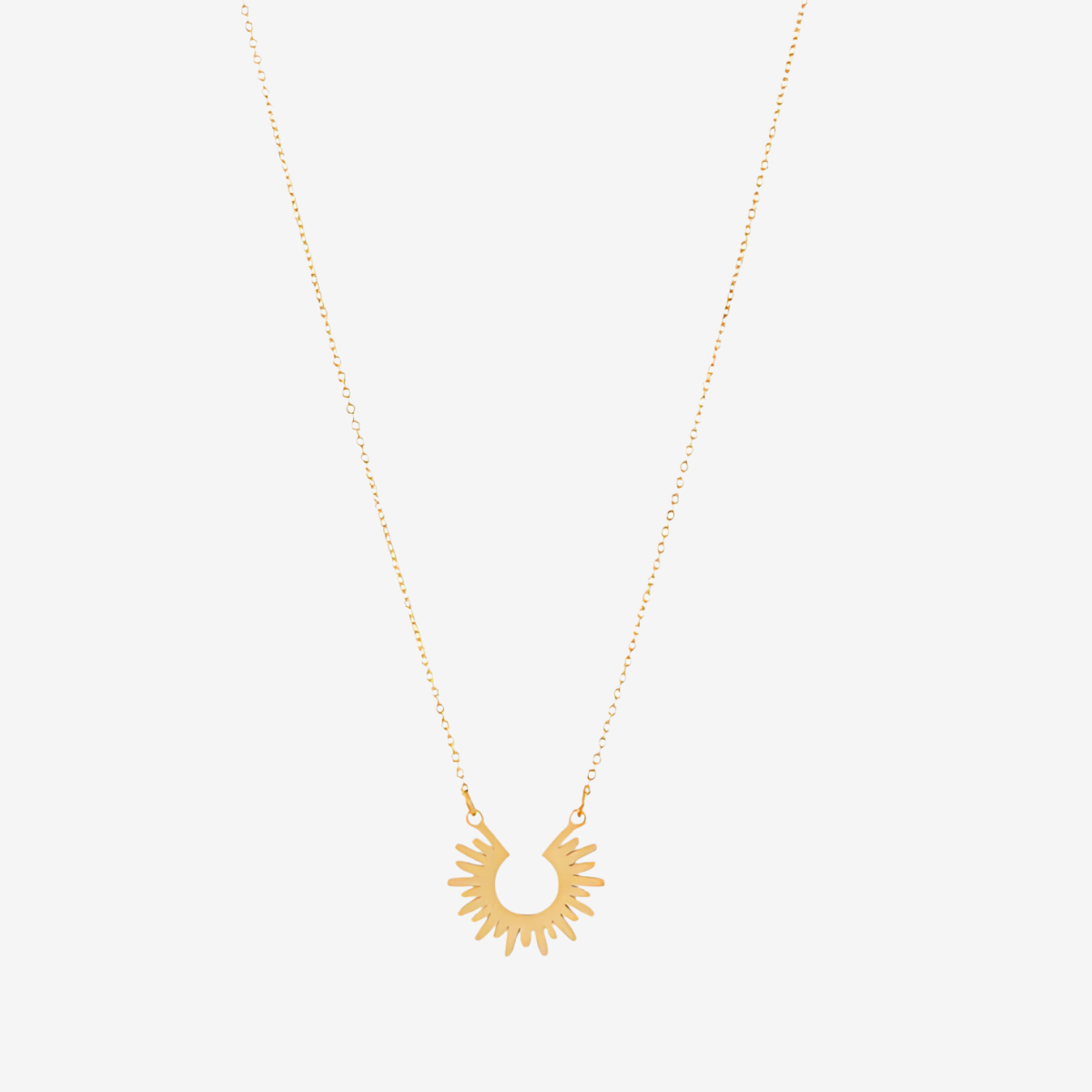 Collier pendentif soleil acier inoxydable doré