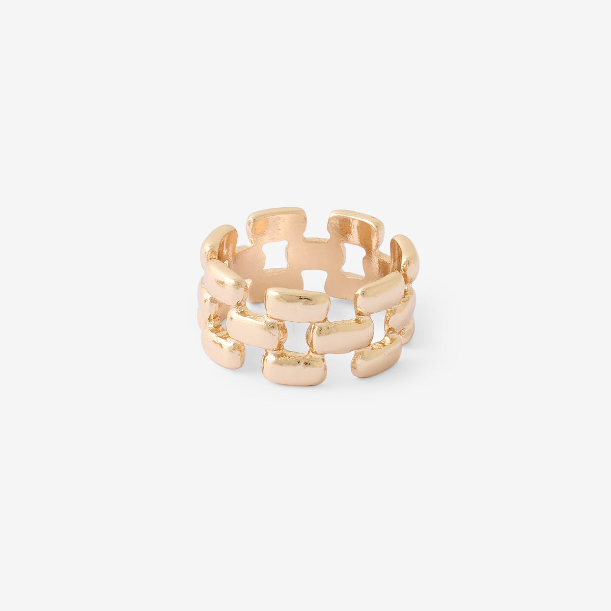 Bague à maillons dorés