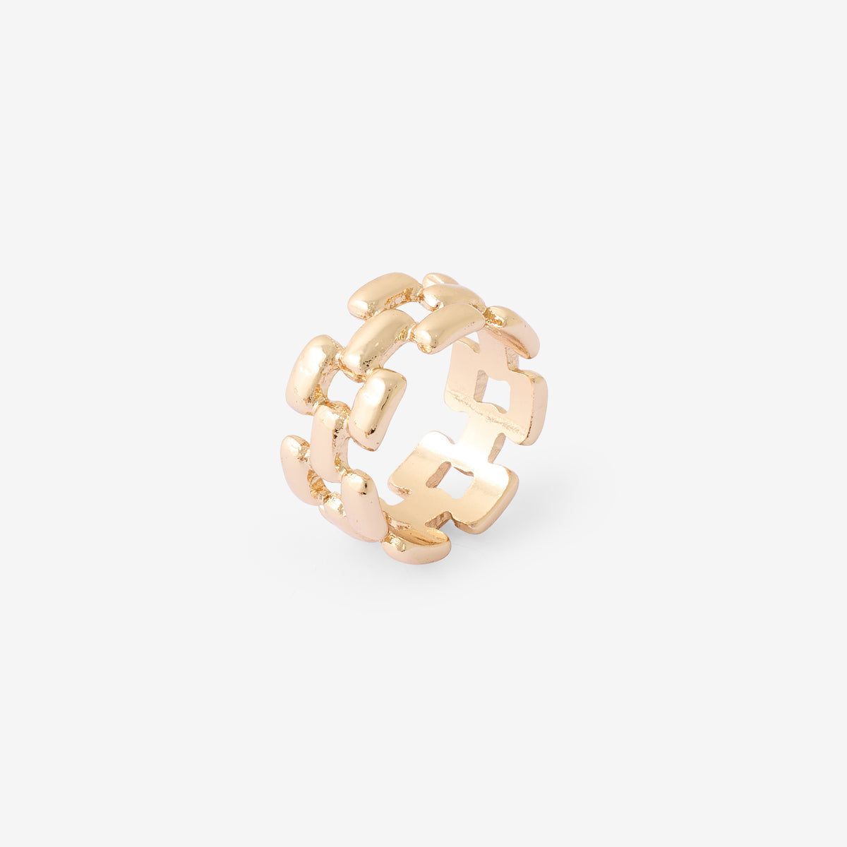 Bague à maillons dorés
