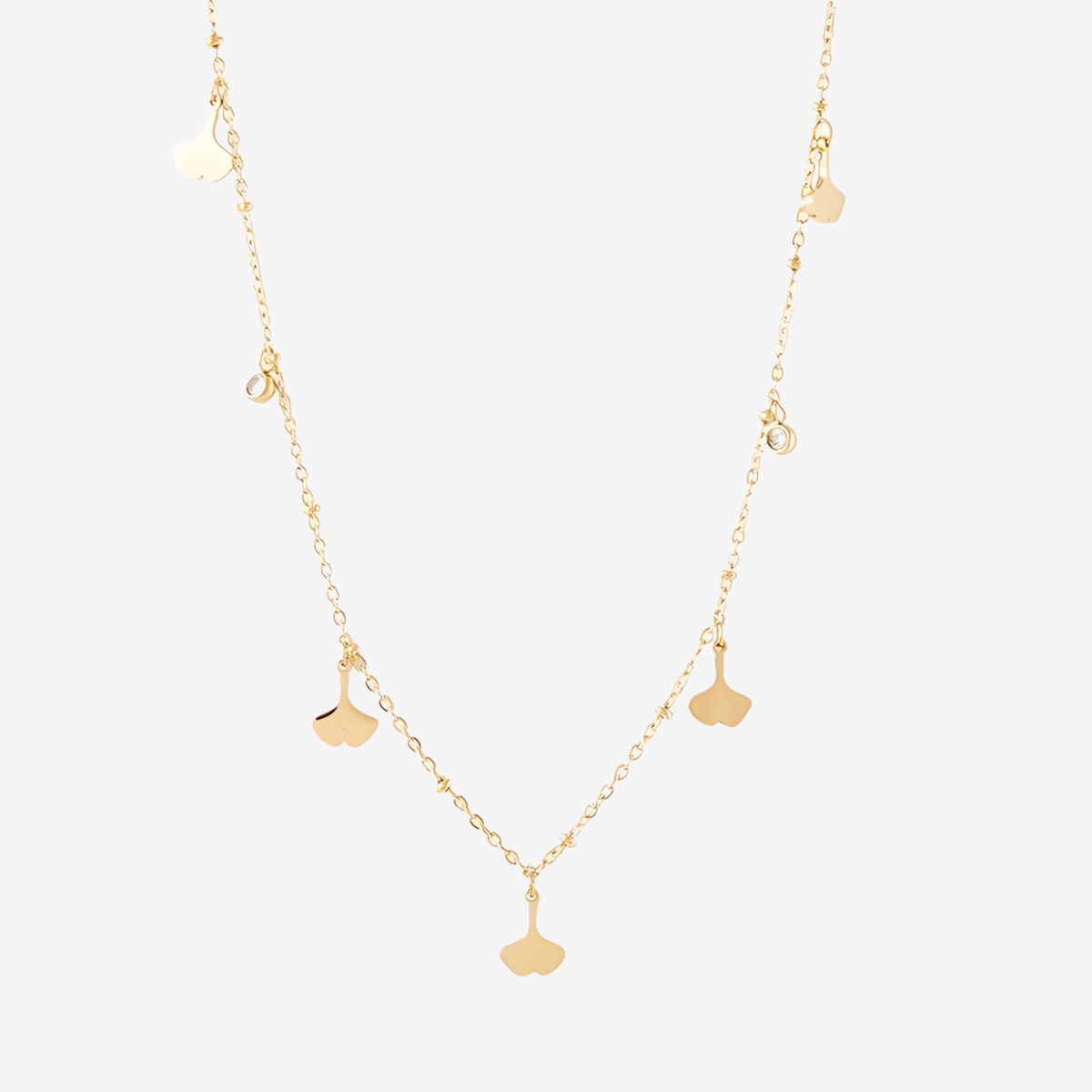 Collier feuilles Acier Inoxydable doré