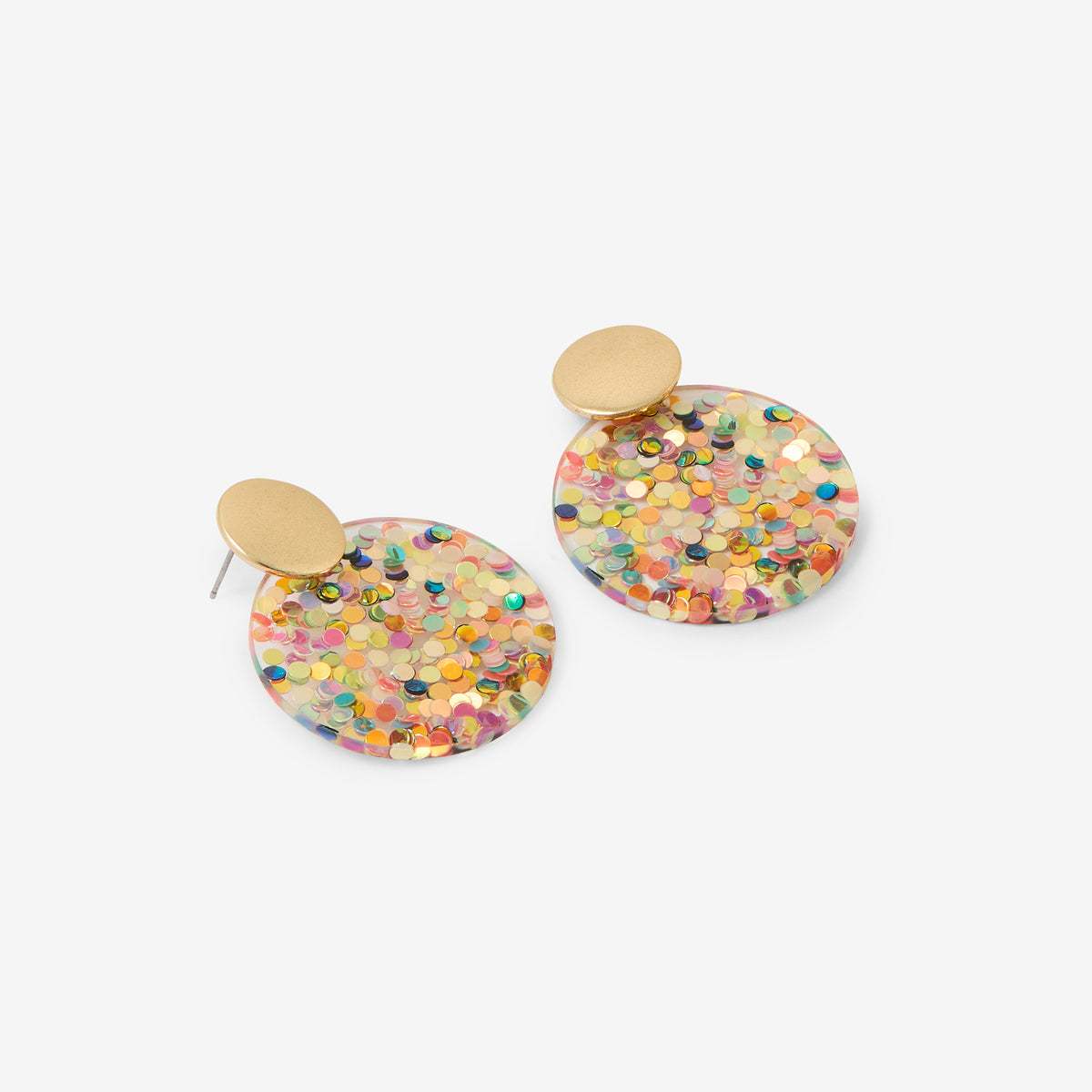 Boucles d'oreilles rondes pailletées multicolores