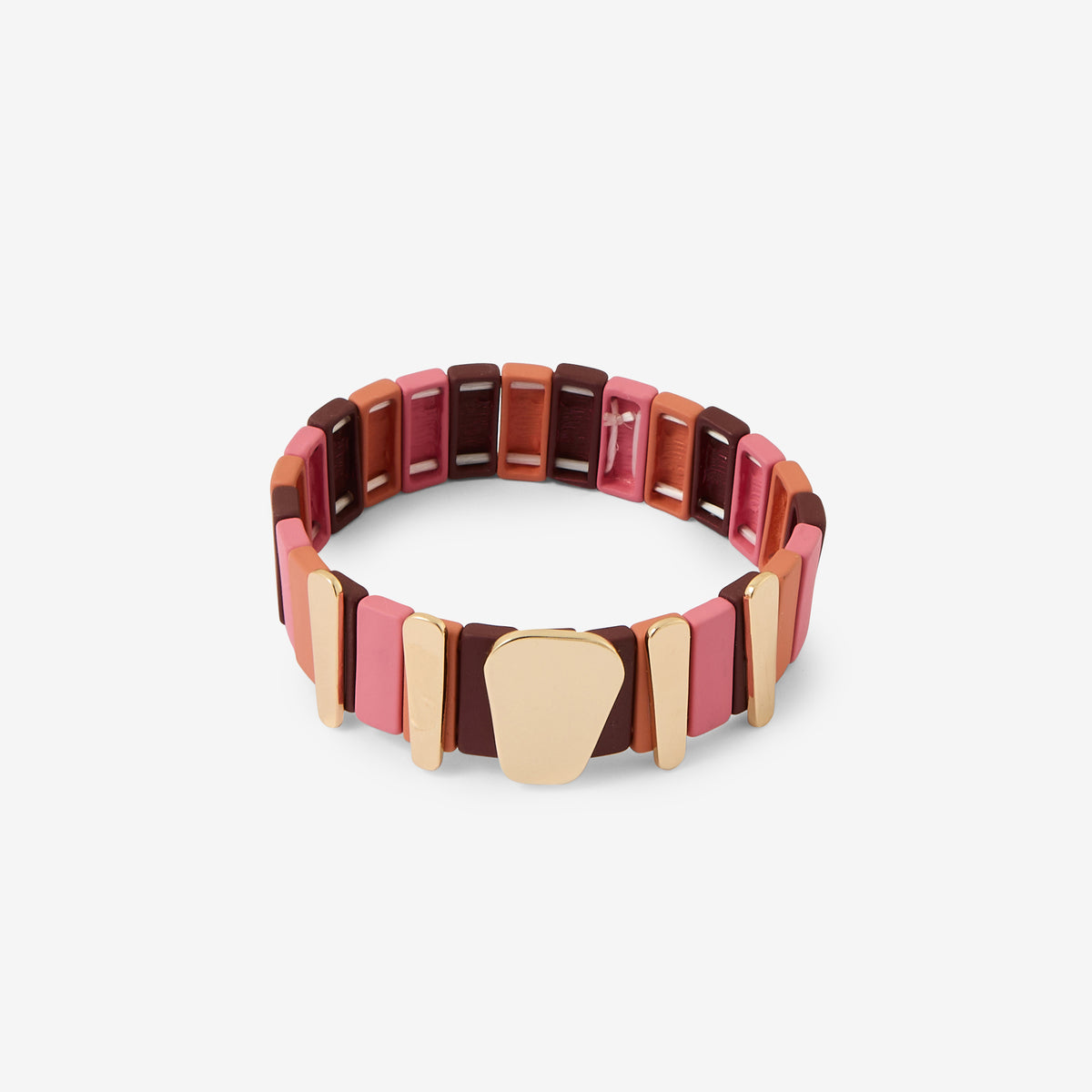 Bracelet piécettes roses et doré