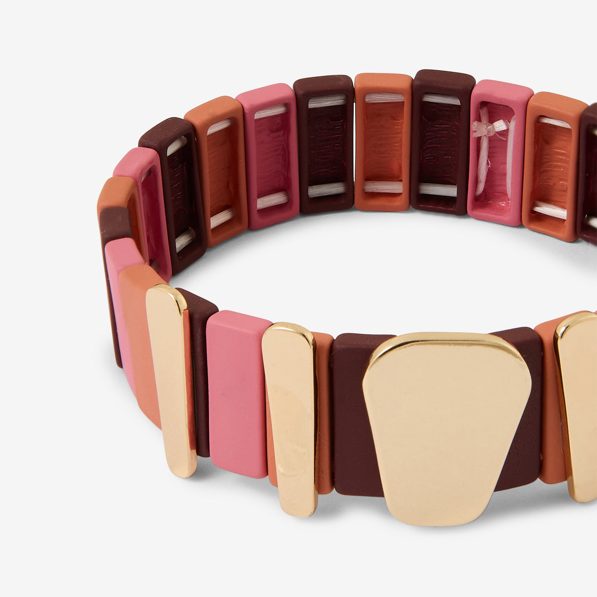 Bracelet piécettes roses et doré