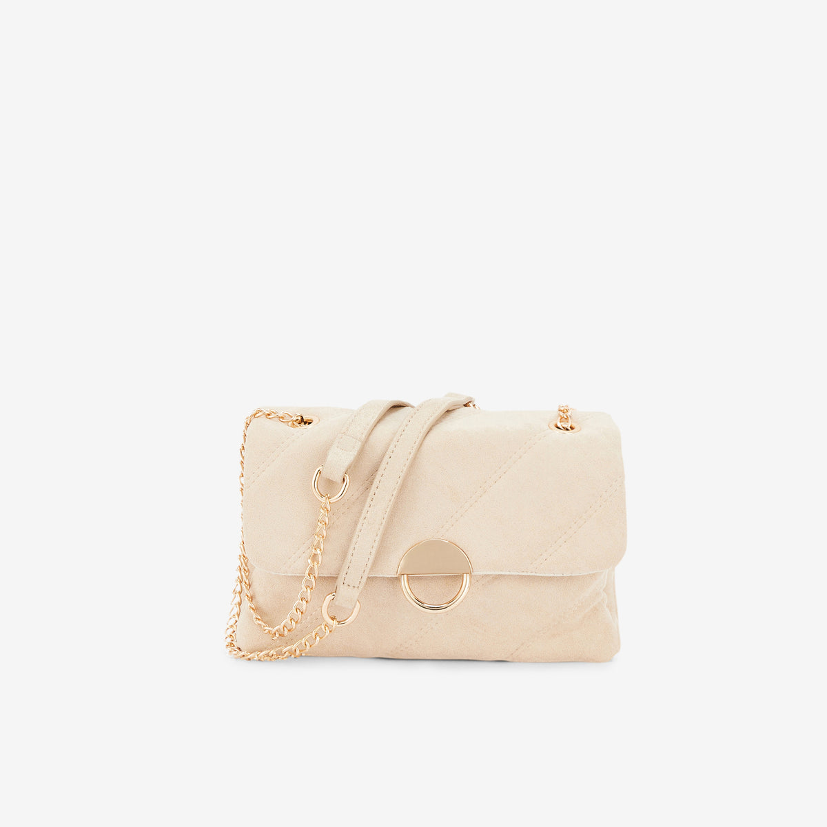 Sac à bandoulière matelassé beige
