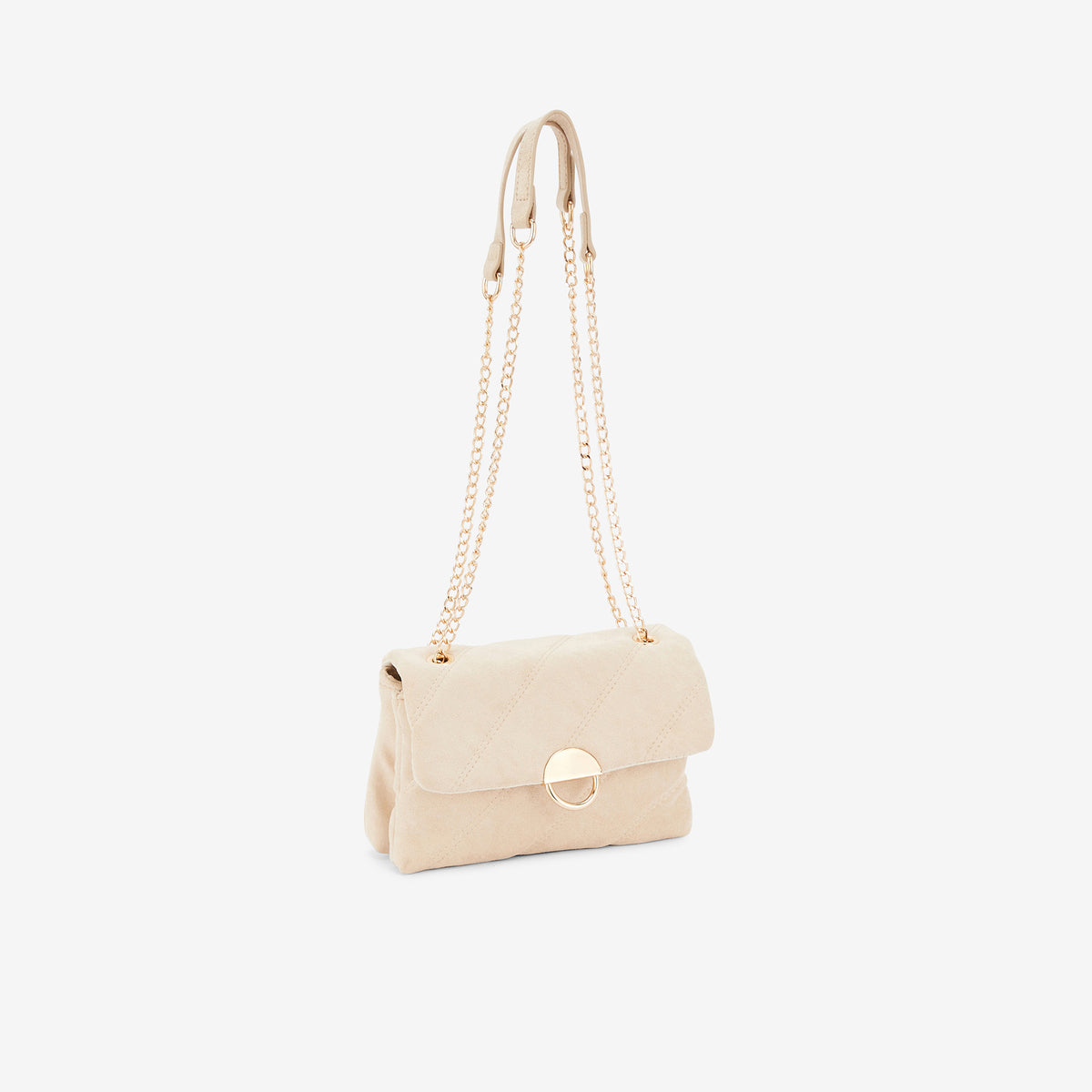 Sac à bandoulière matelassé beige