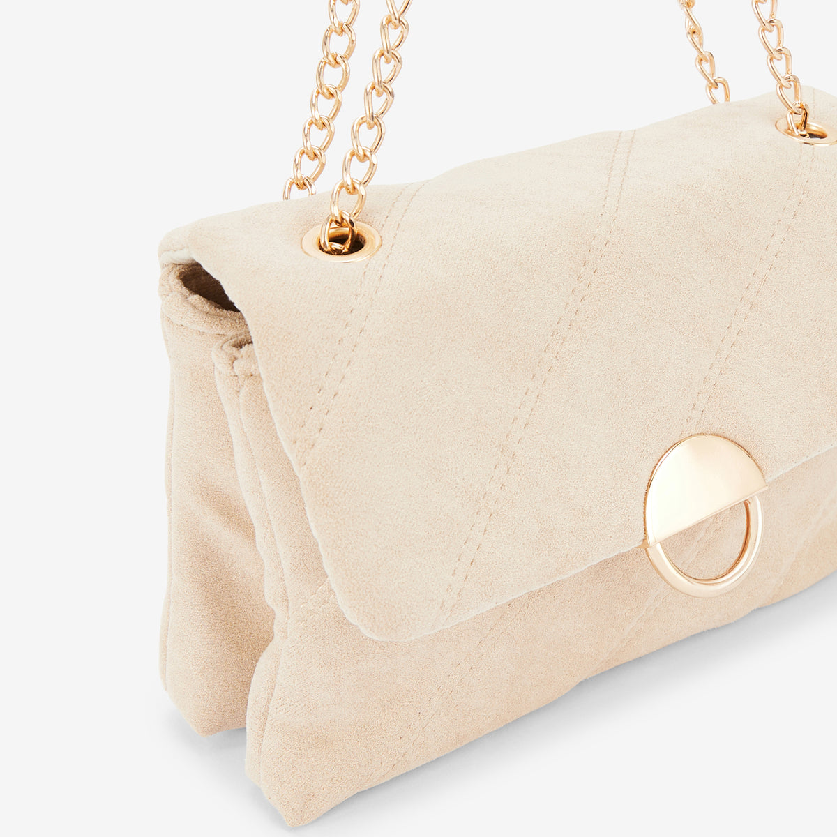 Sac à bandoulière matelassé beige