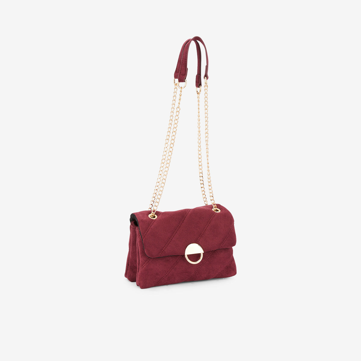Sac porté épaule matelassé bordeaux
