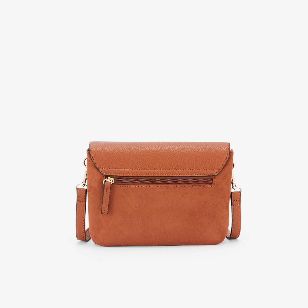 Sac à bandoulière bi-matière camel