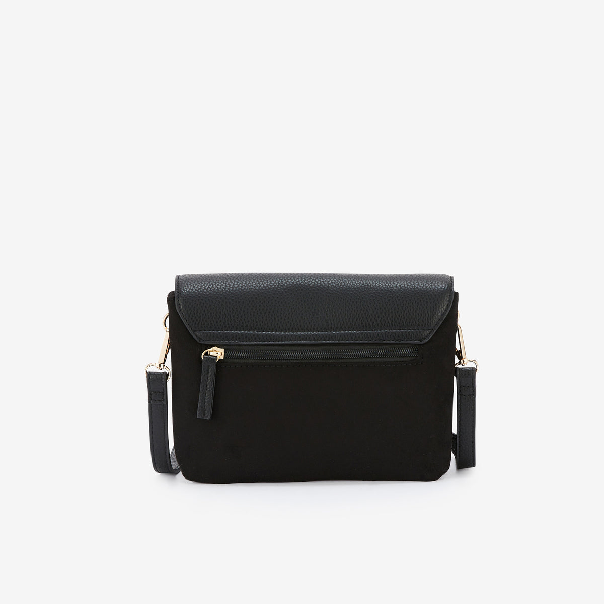 Sac à bandoulière bi-matière noir