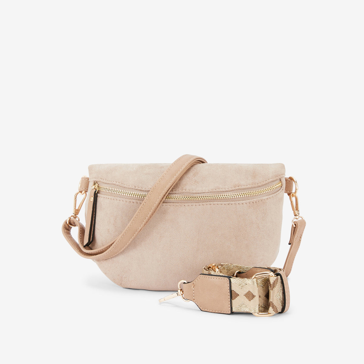 Sac banane effet suédé beige