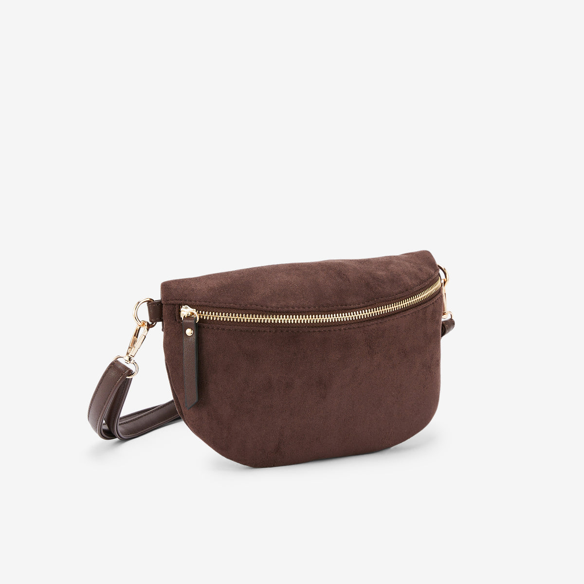 Sac banane effet suédé marron