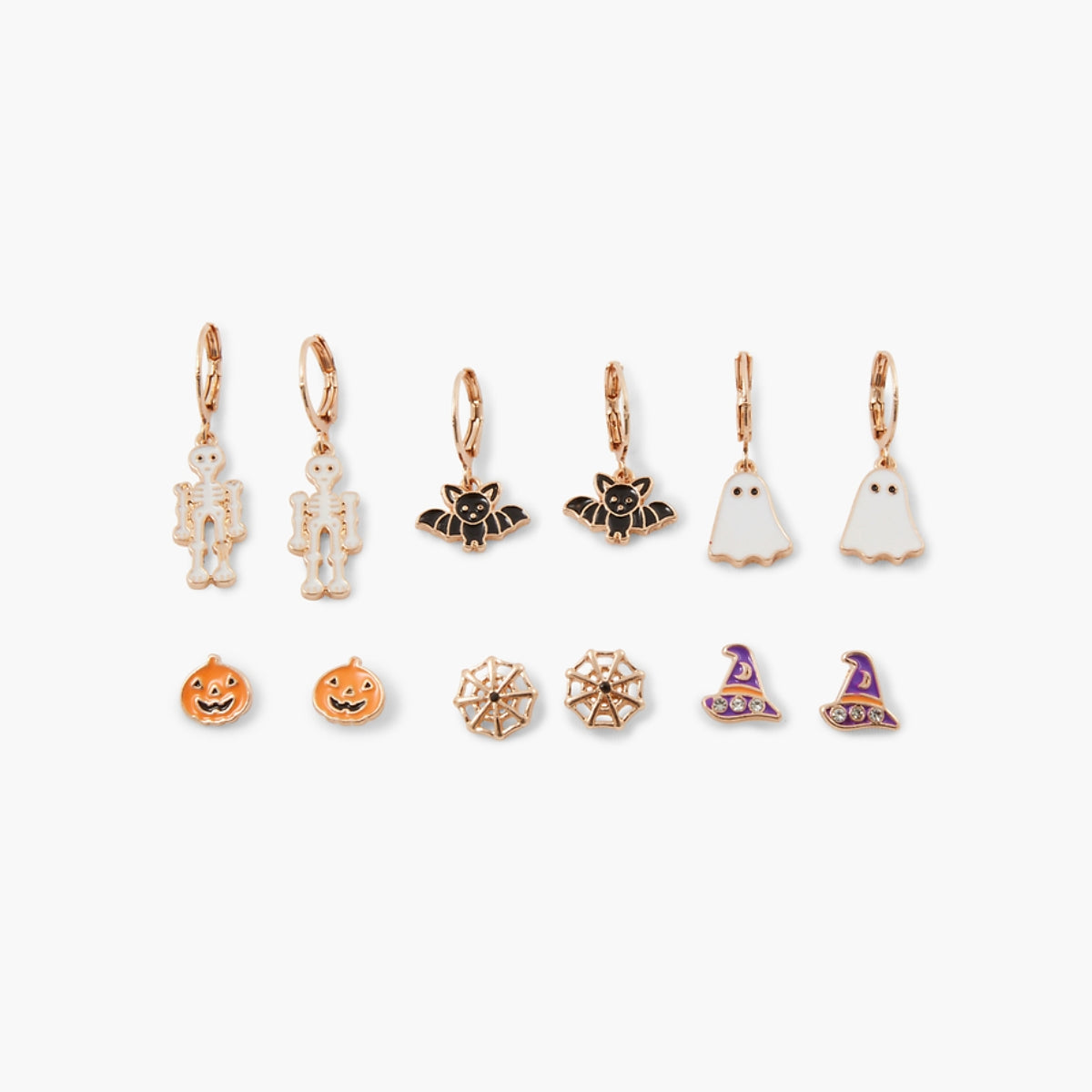 Set de 6 paires de boucles d'oreilles Halloween