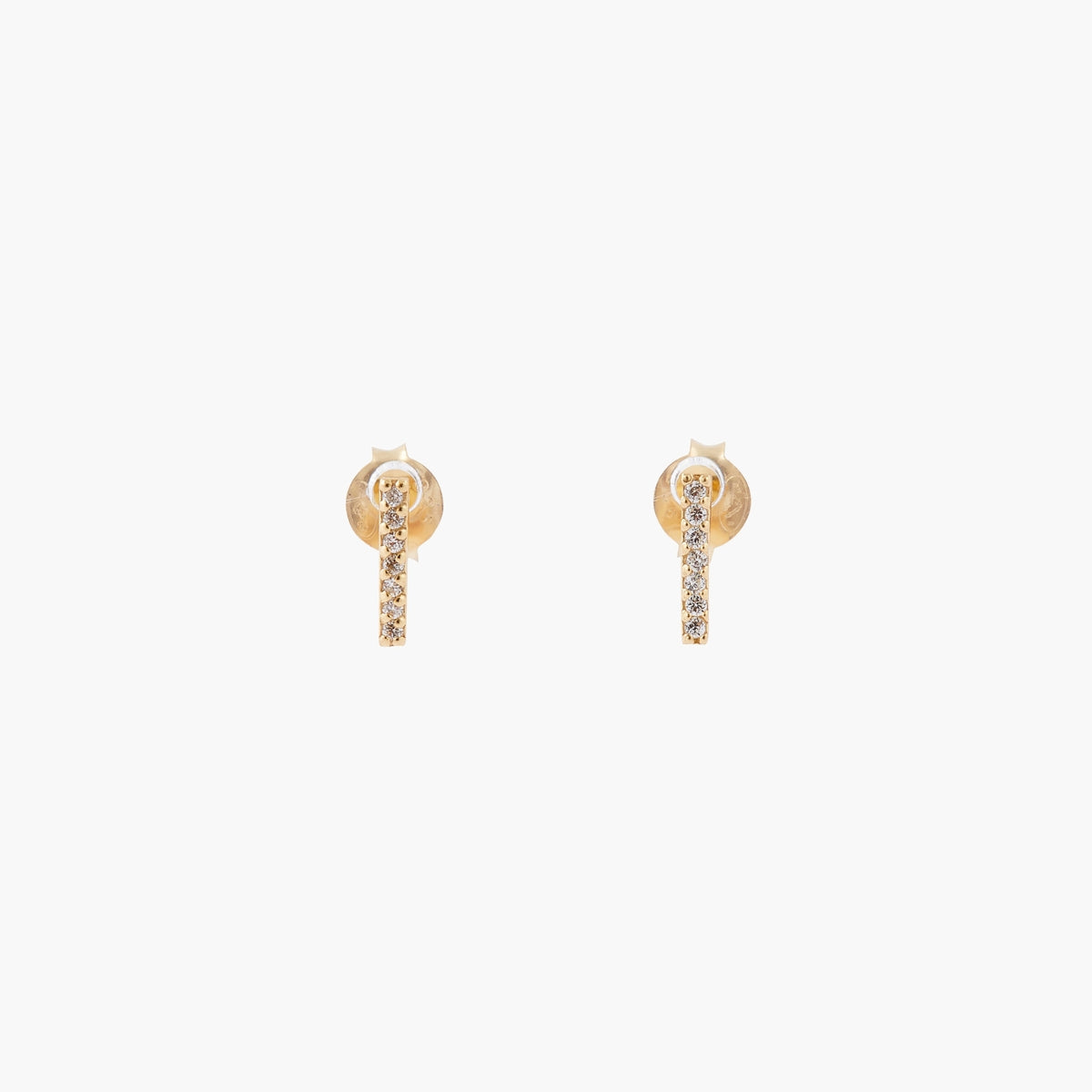 Puces d’oreilles dorées serties de zircon - argent garanti 925