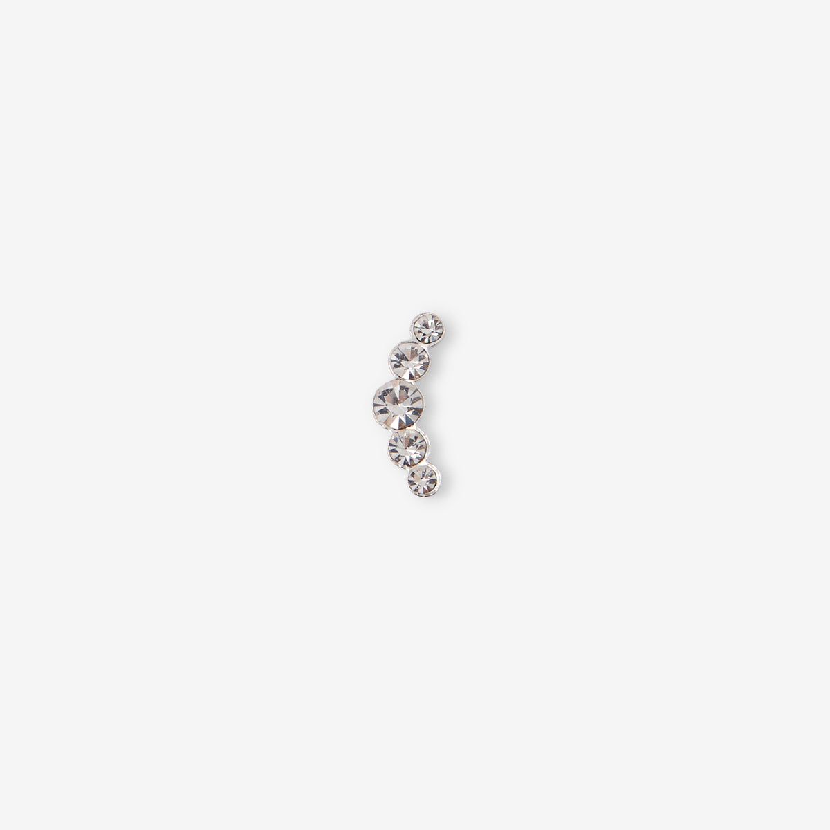 Piercing stud helix/tragus 5 strass acier chirurgical 316L argenté