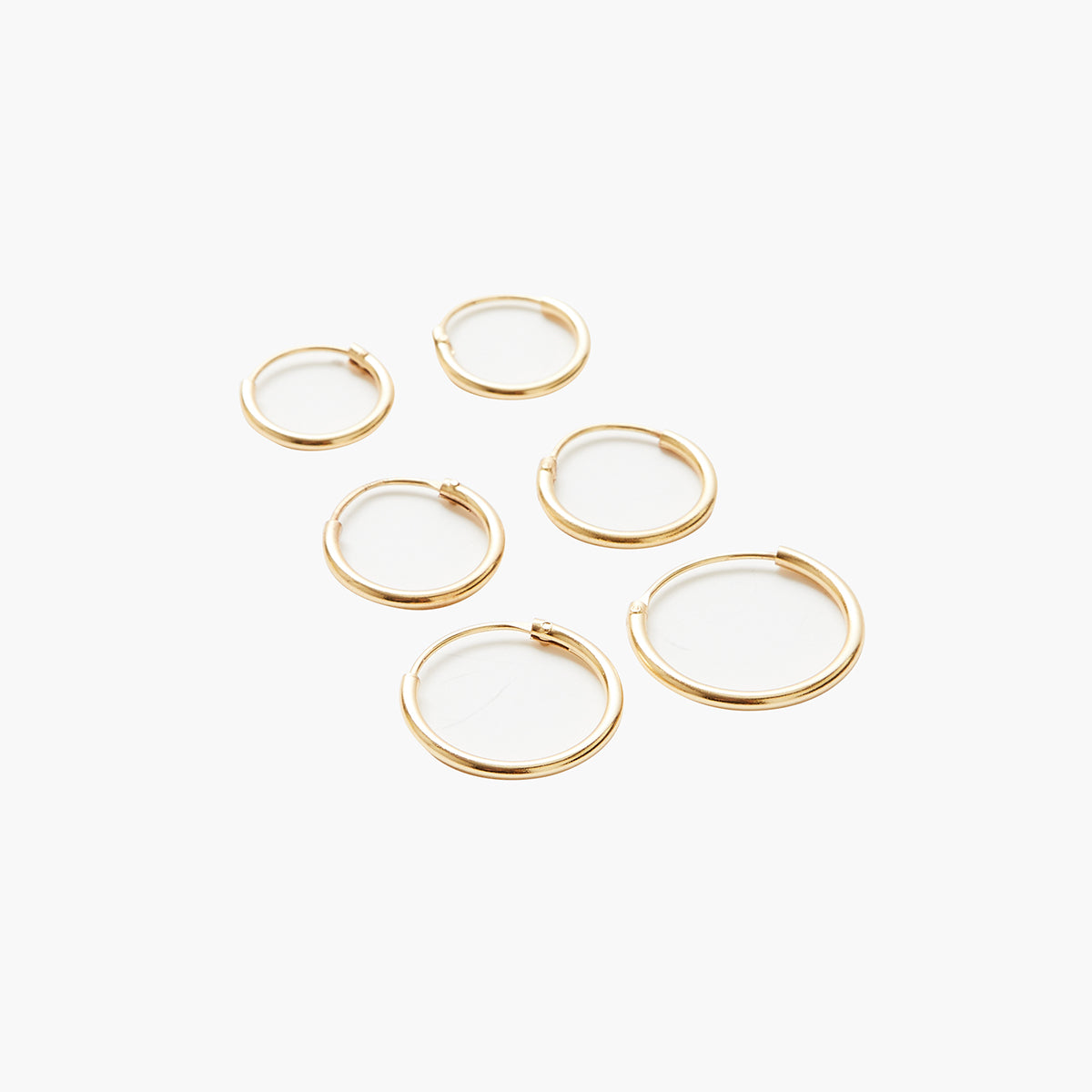 Set x3 créoles fines dorées - argent garanti 925