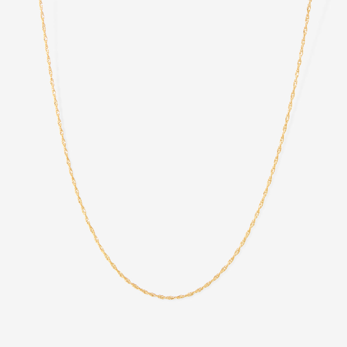 Collier chaîne fine torsadée - argent garanti 925 doré à l'or fin