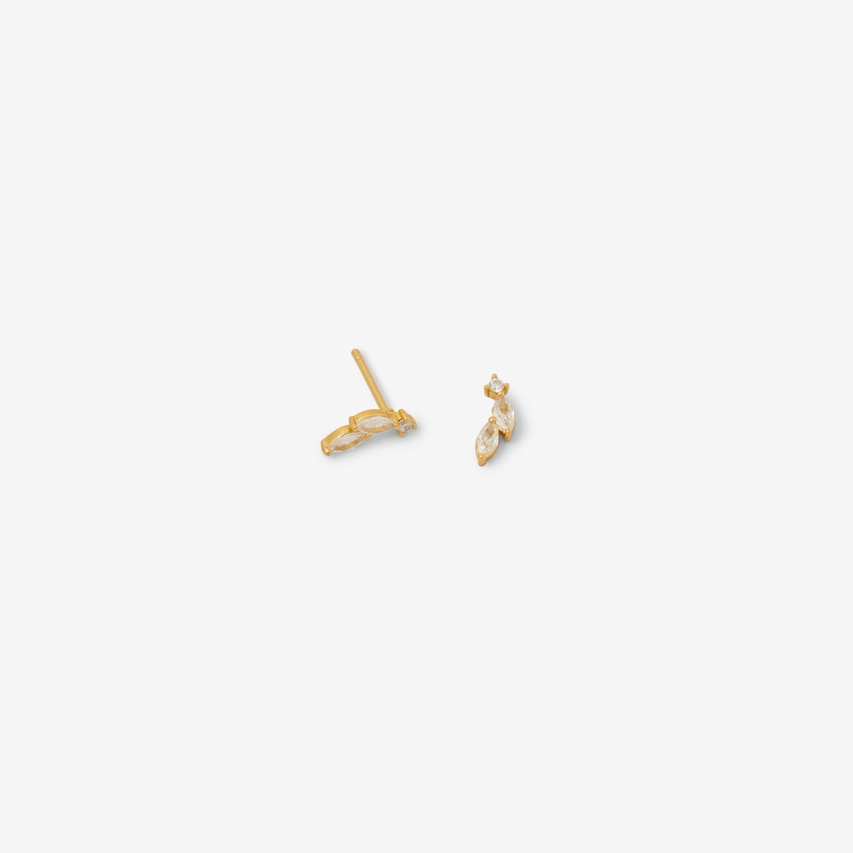 Puces d'oreilles zircon et argent garanti 925 doré