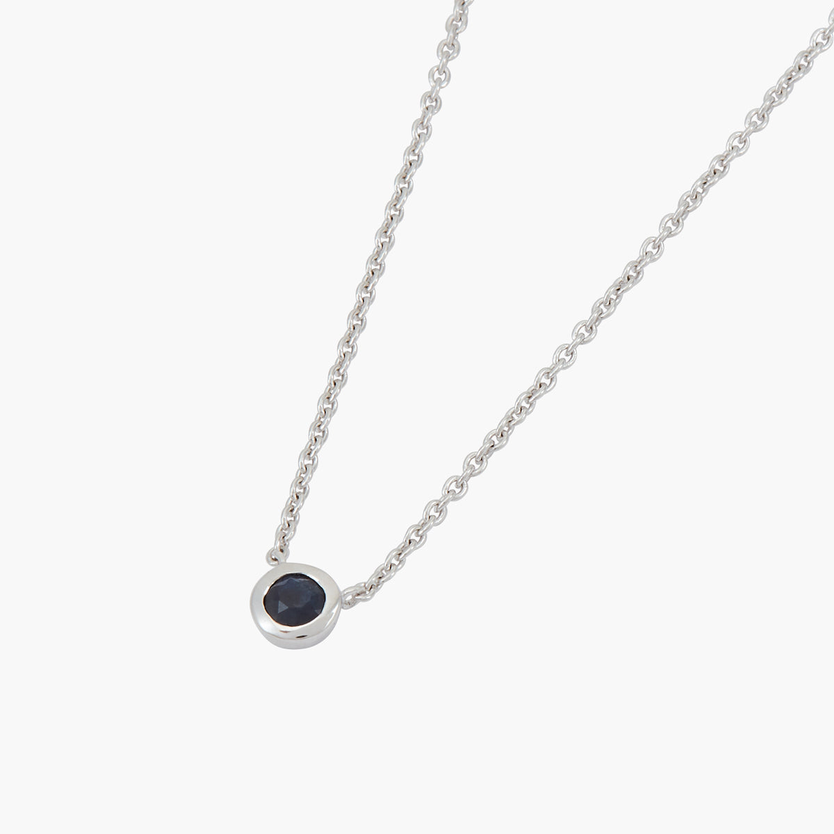 Collier argent 925 serti d'une pierre de Saphir