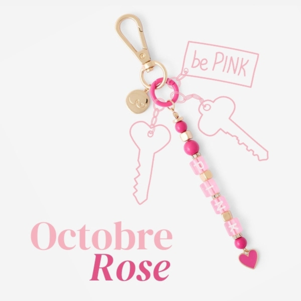 Porte-clé « PINK » Octobre Rose BALABOOSTE x ROSE UP