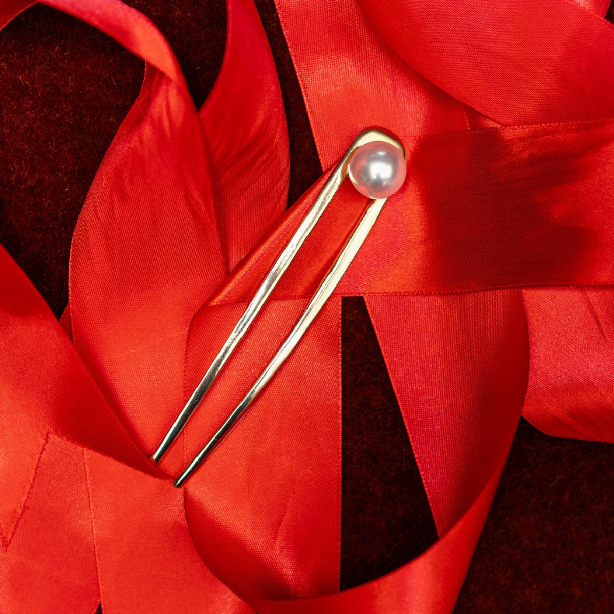 Grosse épingle à cheveux avec perle