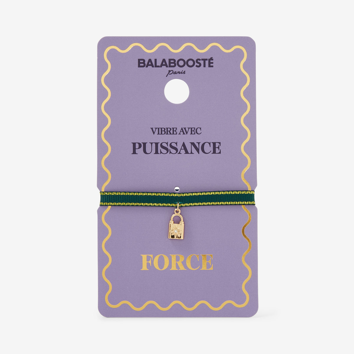 Bracelet à vœux "Force" médaillon cadenas