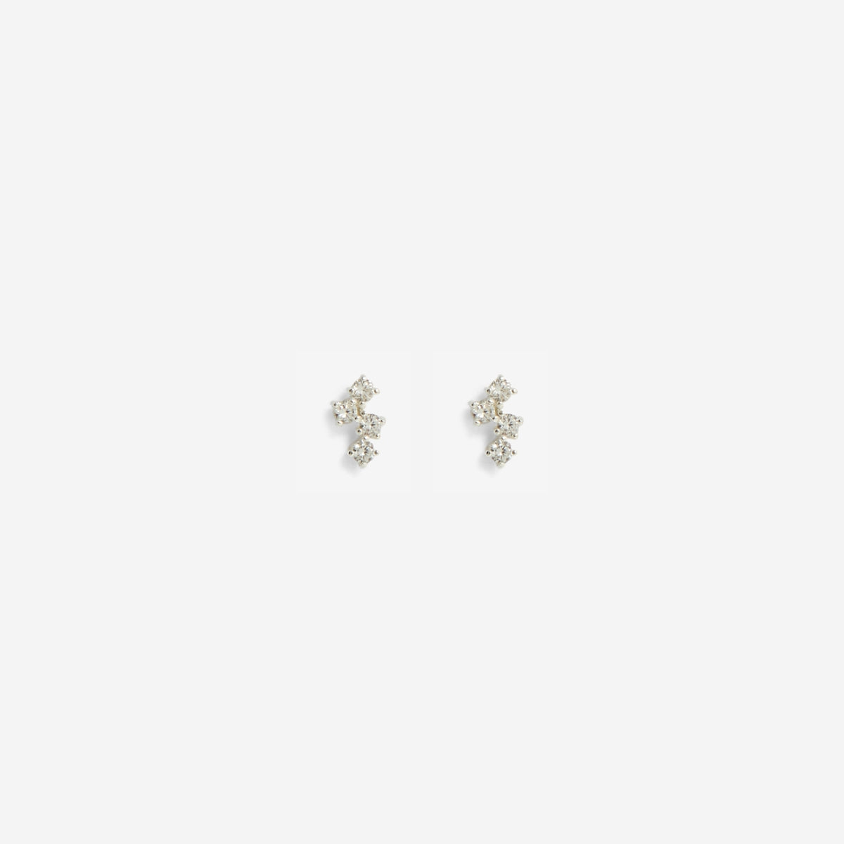 Puces d'oreilles 4 zircon en argent garanti 925