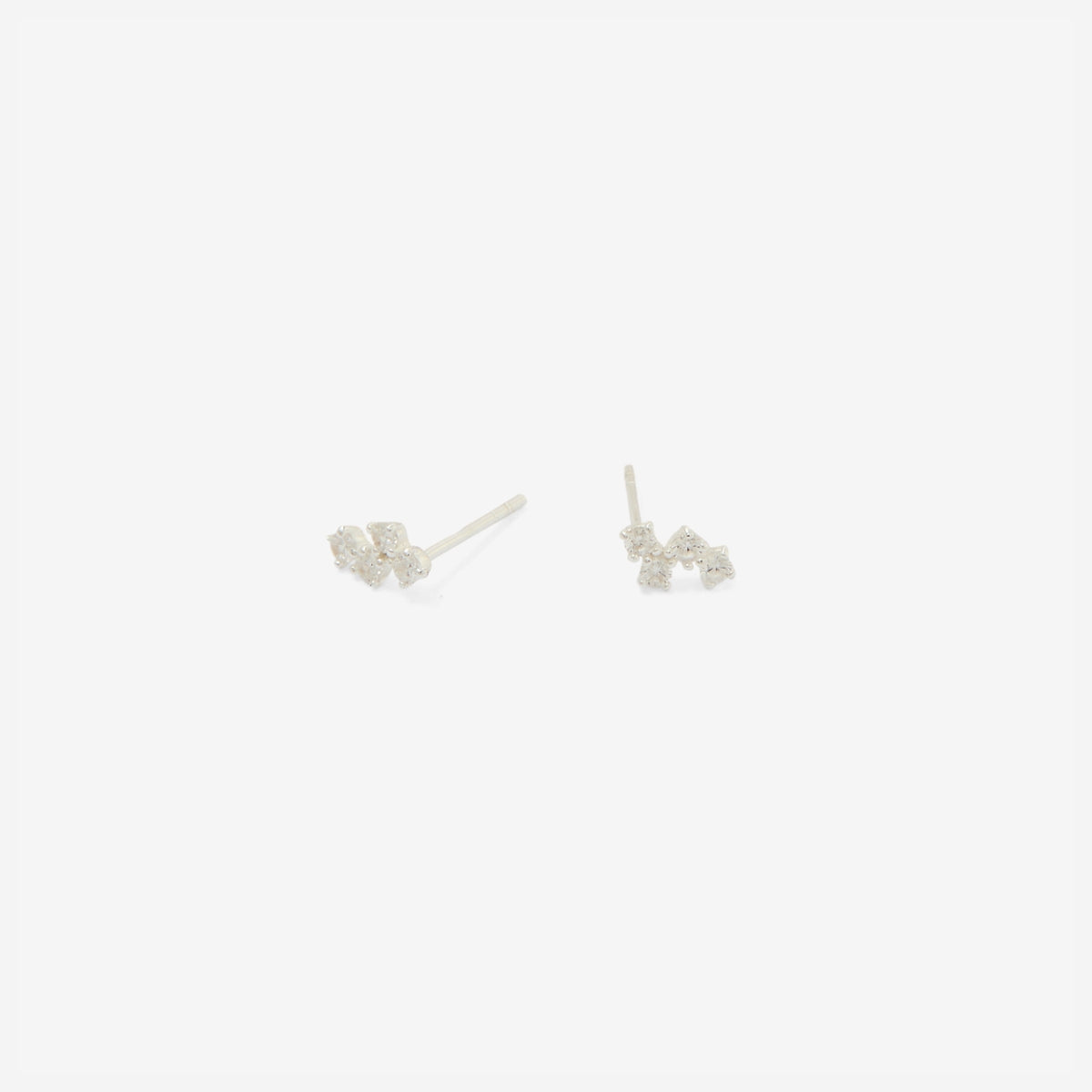 Puces d'oreilles 4 zircon en argent garanti 925