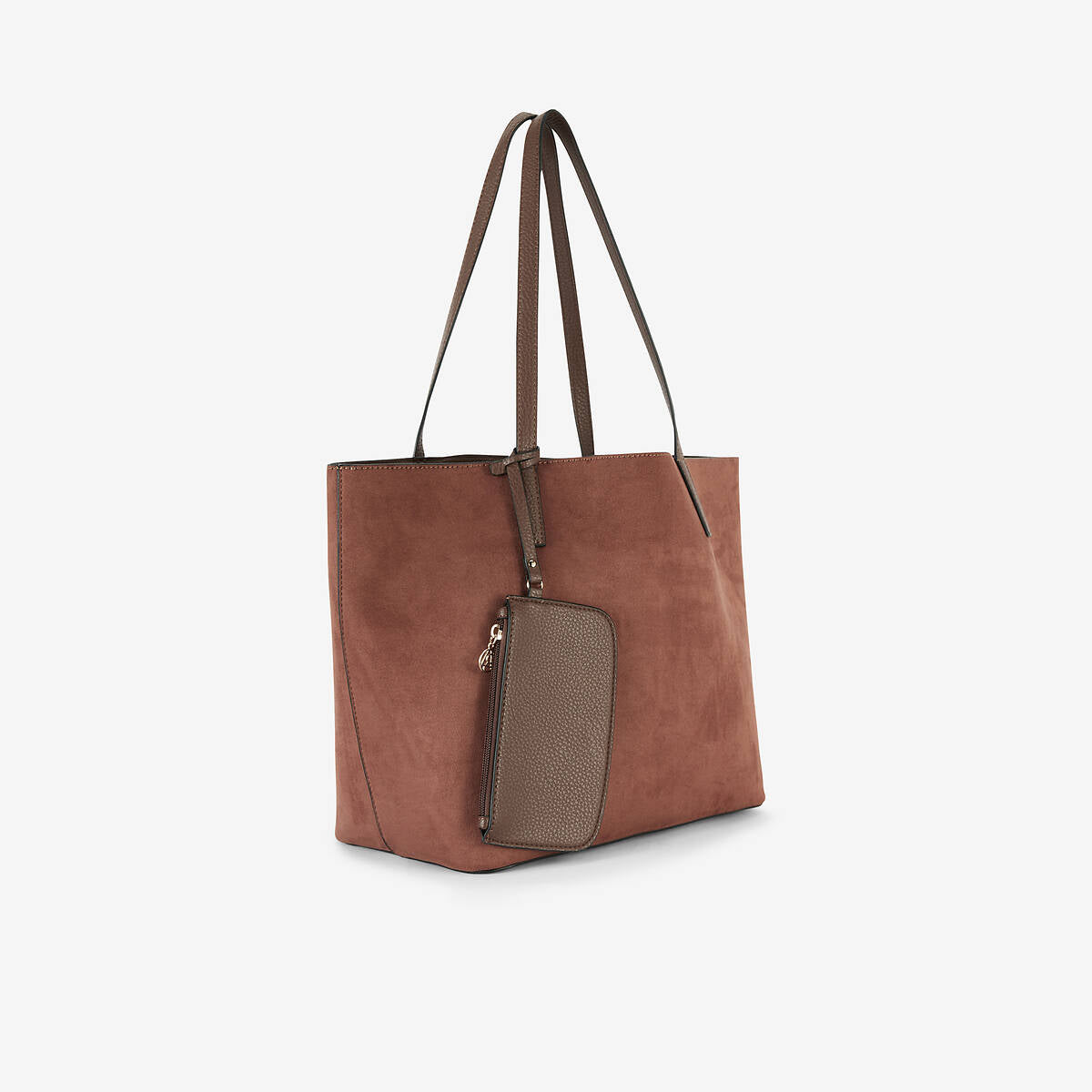 Sac cabas réversible bi-matière marron