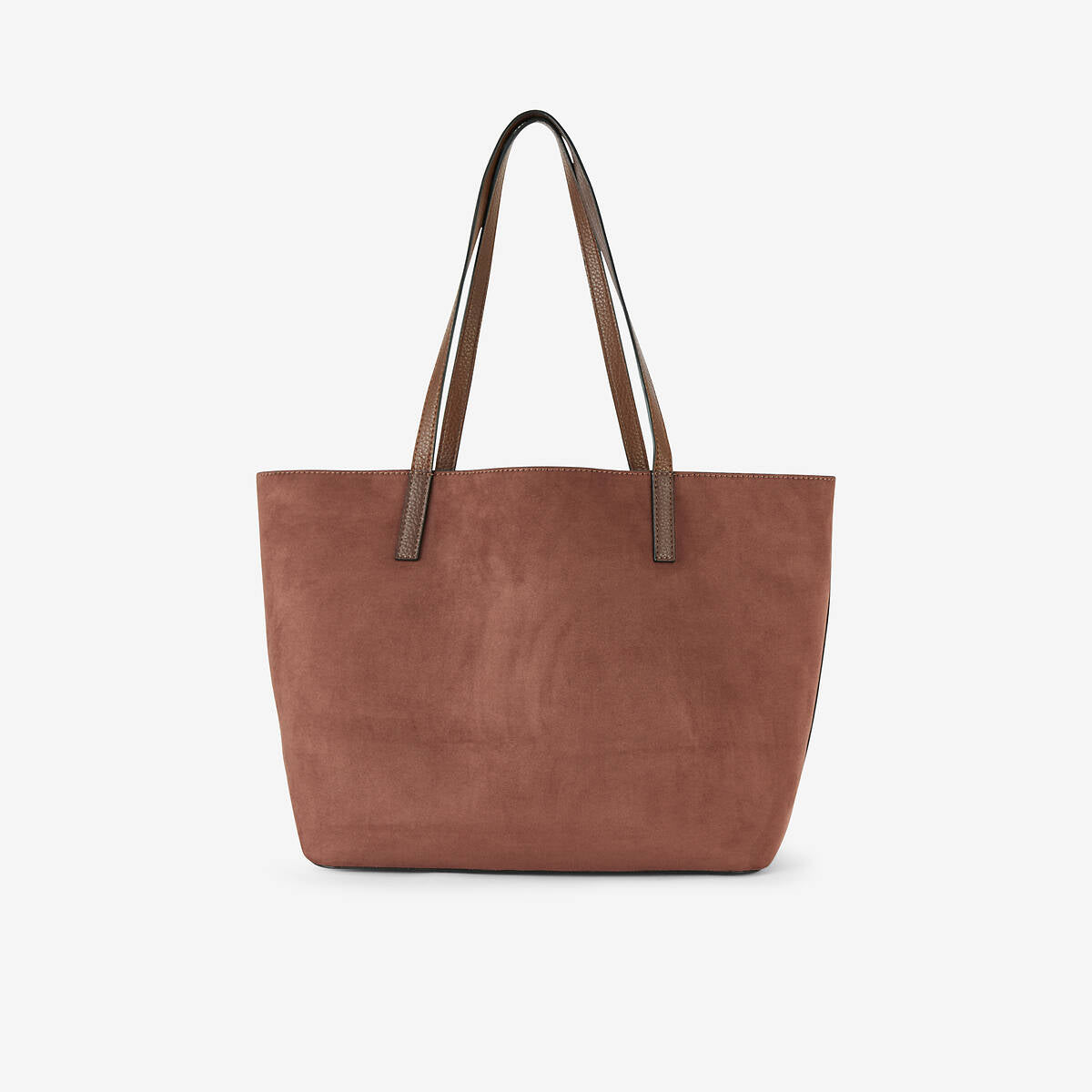 Sac cabas réversible bi-matière marron