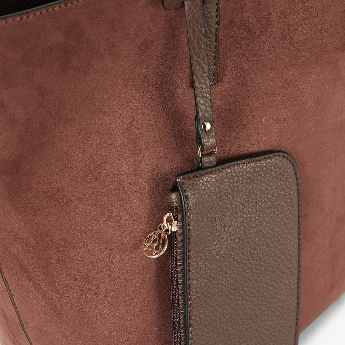 Sac cabas réversible bi-matière marron