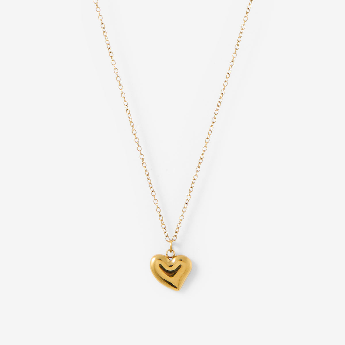 Collier pochon pendentif coeur acier inoxydable