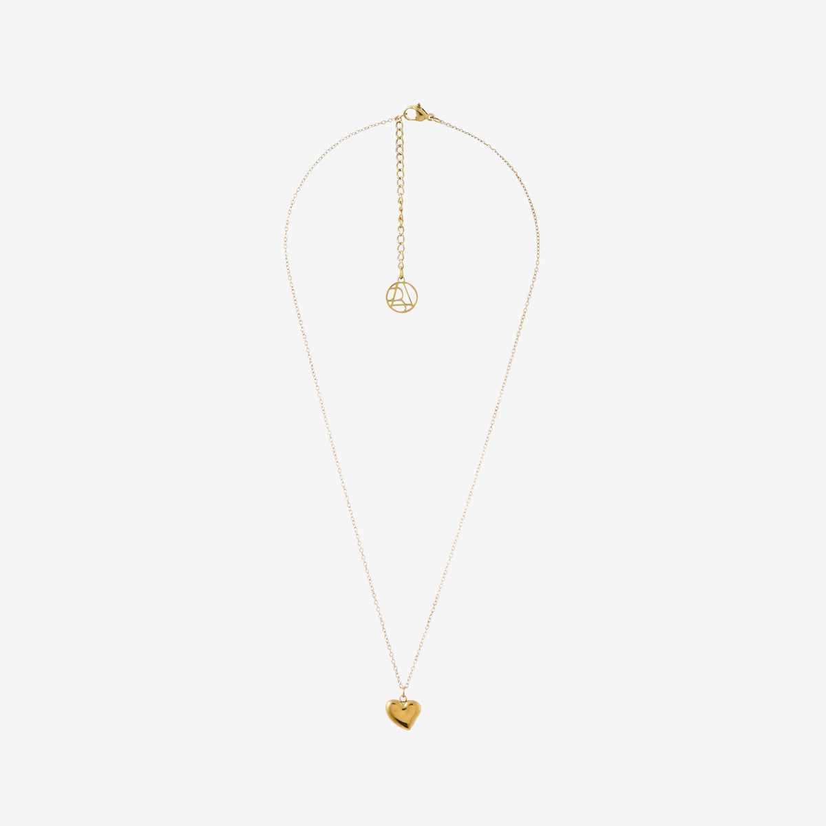 Collier pochon pendentif coeur acier inoxydable