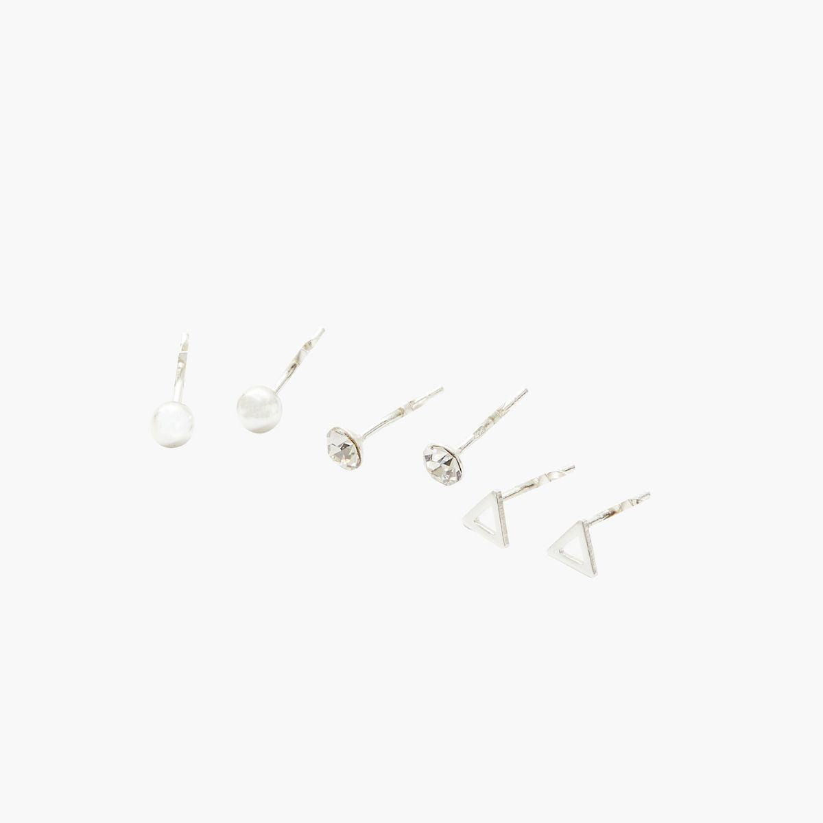 Set 3 paires de puces d'oreilles Argent Garanti 925