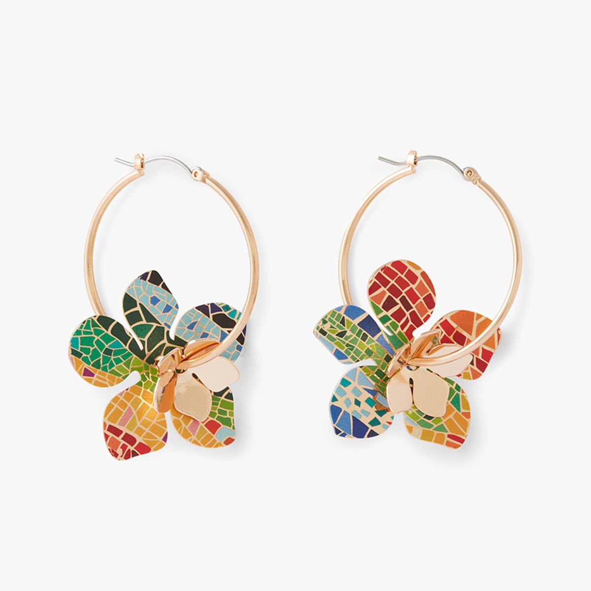 Créoles fleurs imprimé mosaïque Balagane