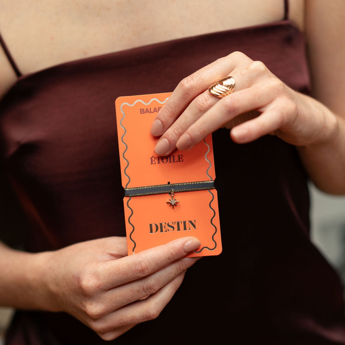 Bracelet à vœux "Destin" pendentif étoile