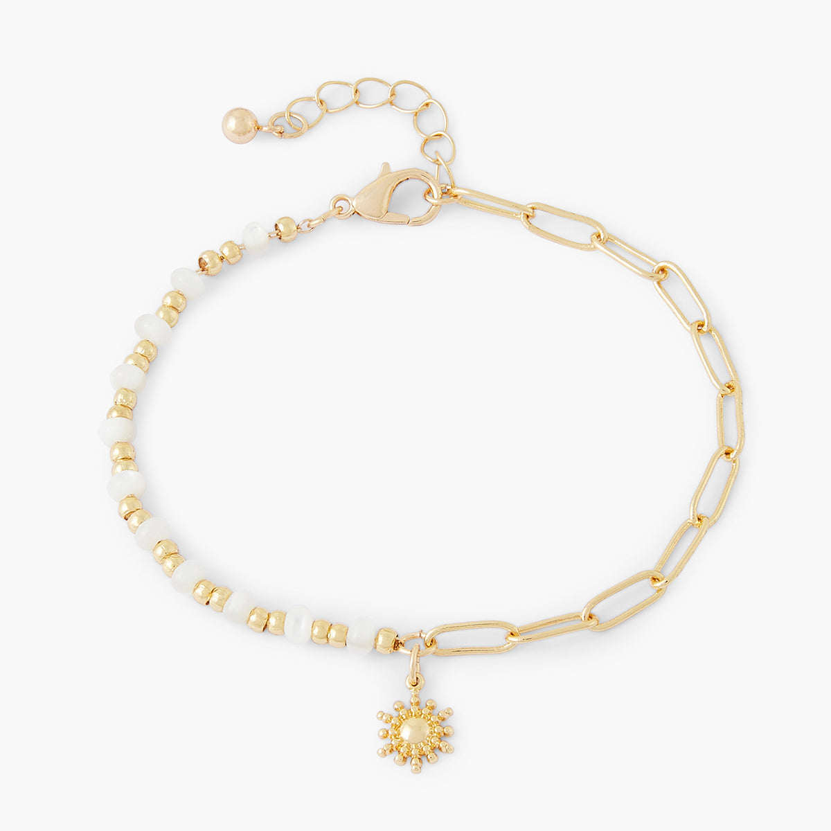 Bracelet breloque soleil acier inoxydable